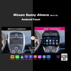 Nissan Sunny Almera 2014-18 Android Auto Car Stereo Wireless Apple Carplay | Multimedia Screen Head Units 1