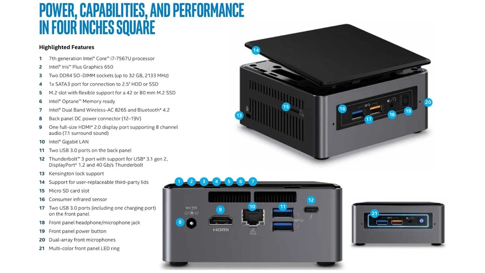 Intel NUC Mini Micro Tiny PC i7-7TH GEN 32GB RAM 1TB NVMe SSD WiFi 4K WIN 11 PRO 2 Intel NUC Mini Micro Tiny PC i7-7TH GEN 32GB RAM 1TB NVMe SSD WiFi 4K WIN 11 PRO - Image 2