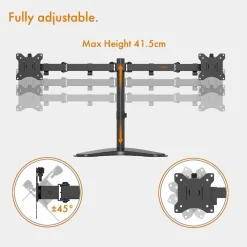 Dual GAMING Monitor wide Screen Setup 48" 2x24" HD 1920x1080 HDMI VGA DVI DP 3
