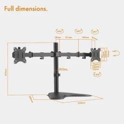 Dual GAMING Monitor wide Screen Setup 48" 2x24" HD 1920x1080 HDMI VGA DVI DP 2